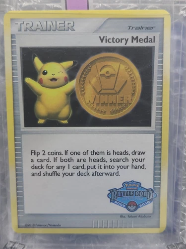 FIRST PLACE GOLD Pokemon 2009 Pikachu Battle Road HOLO Spring Victory Medal 