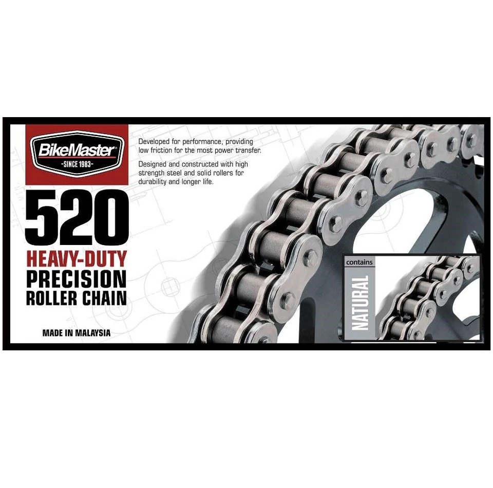 Комплект из 520H сверхпрочных цепей натуральных, передних и задних звездочек GS500E 1994-2002 для Su - Изображение 4 из 4