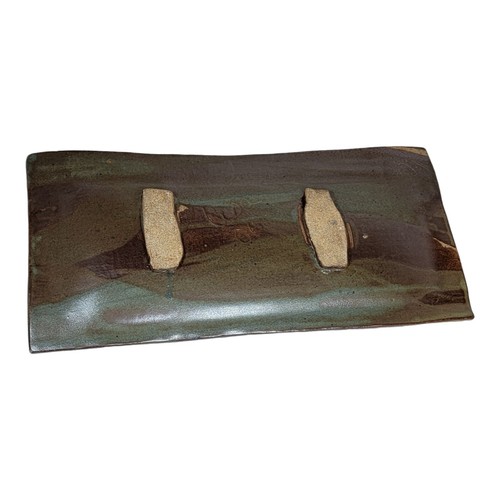 Signed Studio Art Pottery 13X6" Trinket Dish Tray Key 3d Dragonflies Dragonfly - Picture 4 of 7