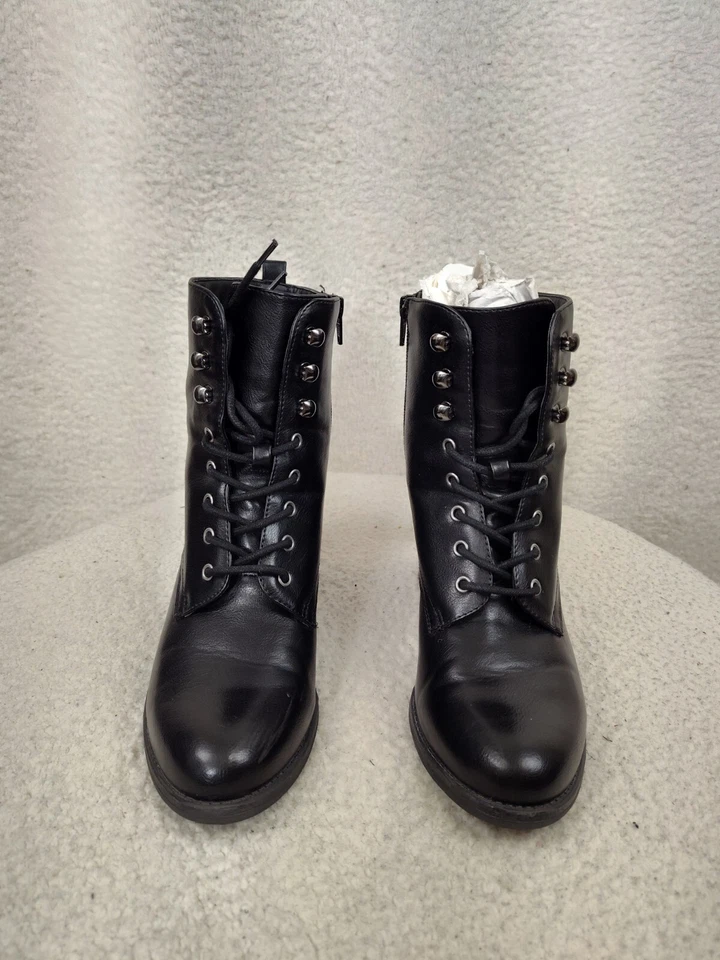 Sonoma товары для жизни женщин ботинки 9 М черный Pu кожи шнурует вверх боя ботинки обуви - Изображение 2 из 4