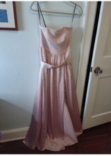 White By Vera Wang Gown Dress Size 6 Strapless Blush Pink Side Slit