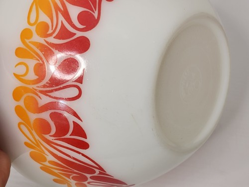 Vintage Pyrex Paisley red and orange bowl Australian Made 20cm 8" Agee - 第 3/8 張圖片