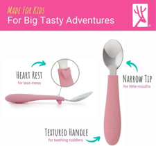 Kids Silverware with Silicone Handle  Childrens Safe Flatware  Toddler Uten...