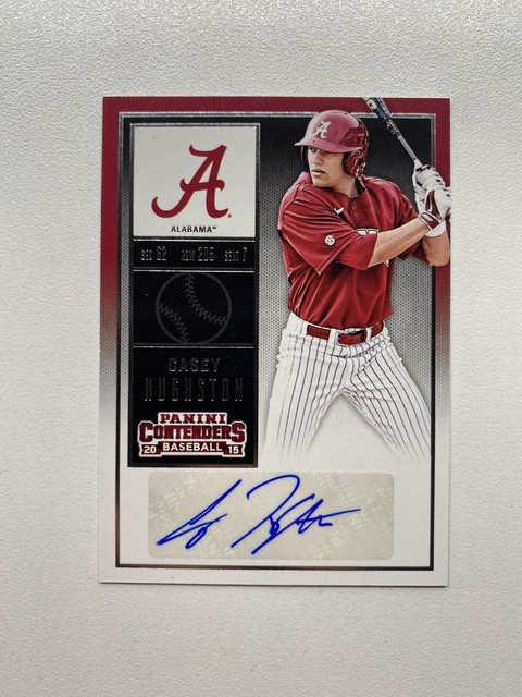2015 Panini Contenders Baseball Casey Hughston Auto Alabama Crimson Tide 42