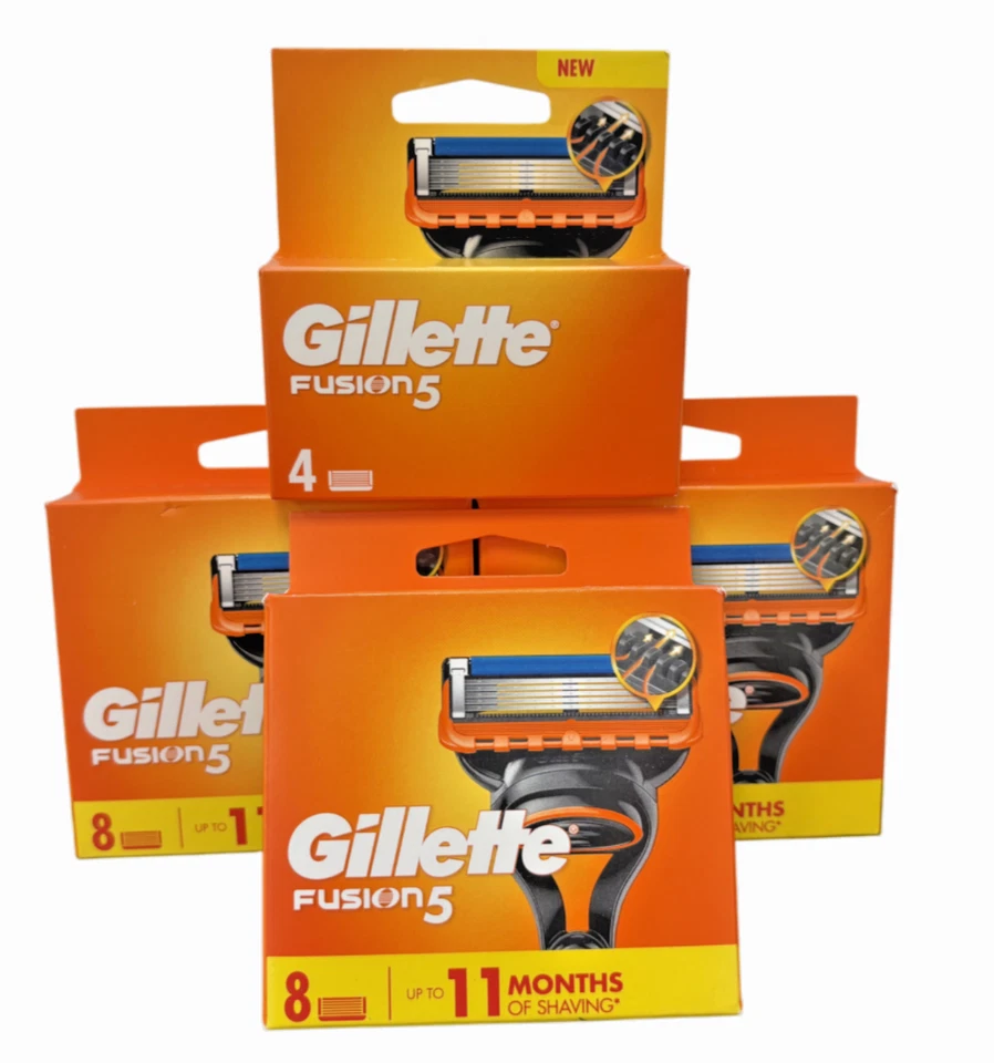 Gillette Fusion 5 Razor Blades 8 Cartridges Up to 11 Months of Shaving 4/8/16/24