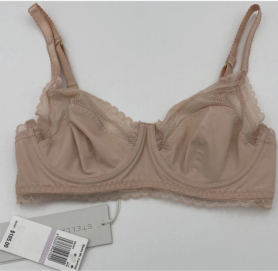 Sujetador con aros Stella Mccartney talla 32D Emma Loving Rose de encaje nuevo con etiquetas Foto 2 de 4