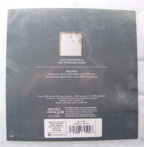 THRESHOLD Cotton Linen Chambray One Comforter & Two Shams Set Full/Queen - Picture 4 of 4