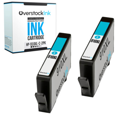 2PK 910XL Cyan Ink Cartridges for HP OfficeJet Pro 8024e 8025 8025e 8026 8028