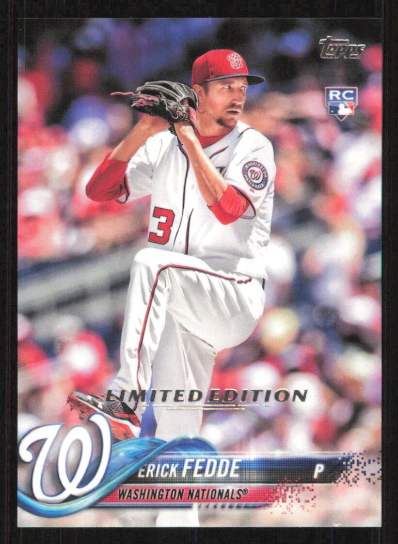 2018 Topps ERICK FEDDE Limited Edition WASHINGTON NATIONALS card 1,000 made #217