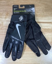 Nike Huarache Elite Baseball Batting Gloves Size L Black Leather Palm PGB642-091