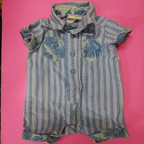  BABY BOY HAWAIIAN ROMPER / SUNSUIT / SNAP SHIRT... Newborn Short