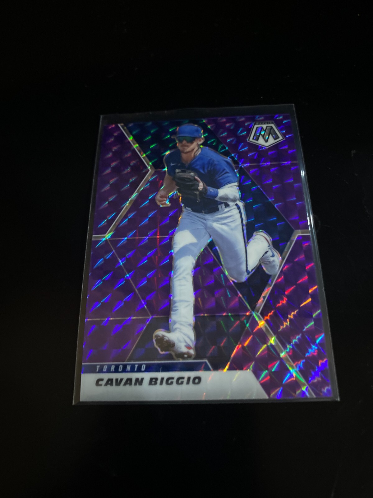 Cavan Biggio 2021 Panini Mosaic Purple Prizm /49 Toronto 191