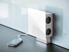 WIPO Power Quad G Steckdosenelement 3x Schuko 1 x USB-A + 1 x USB-C Glas weiß