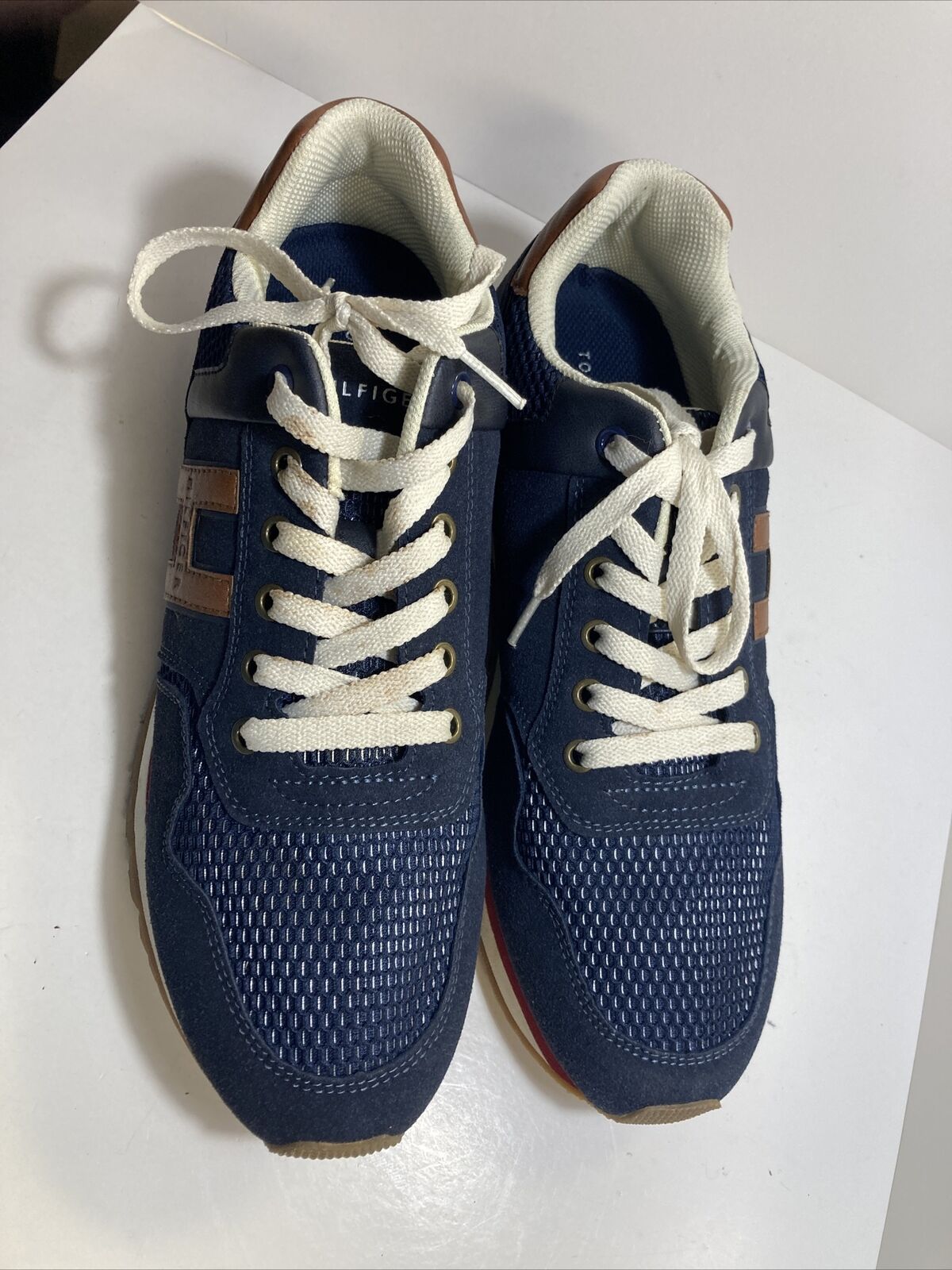 Tommy Hilfiger Logo Round Toe Sneakers in Blue for Men