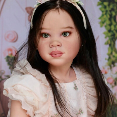 46in Big Reborn Doll Kits Toddler Girl Long Hair Unfinished Doll with Cloth Body