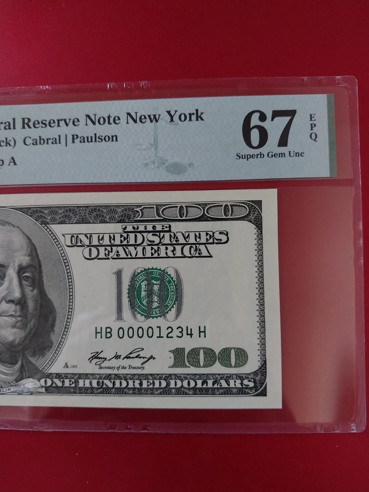 2006 US $100 Dollar Bill Federal Reserve Note Ladder PMG 67EPQ - Image 2 of 4