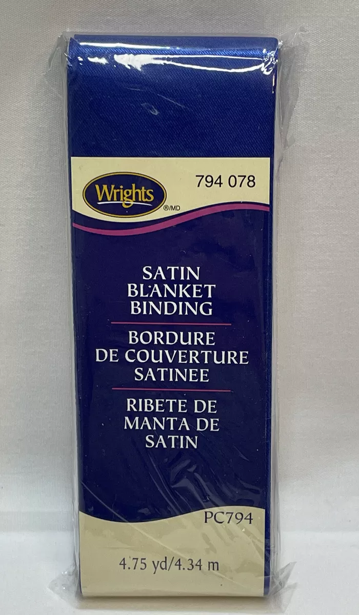 Wrights Single Fold PC794-078 Satin Blanket Binding - Yale Blue 4.75 Yd, 2  wide