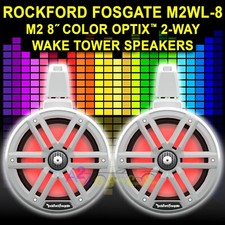 ROCKFORD FOSGATE M2WL-8 8" 1000 WATT 4 OHM RGB LED 2-WAY WAKE TOWER SPEAKERS NEW