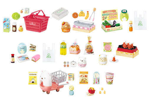 Sammelfiguren-Set mit 8 Typen Sumikko Gurashi für den Einsatz im Supermarkt