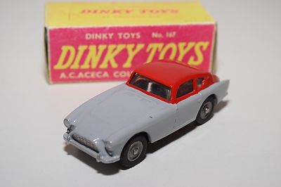 F DINKY TOYS 167  A.C. ACECA COUPE GREY RED NEAR MINT CONDITION REPAINT