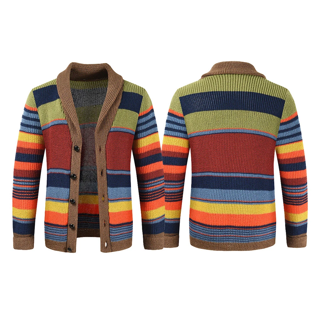 Rainbow color block best sale cardigan