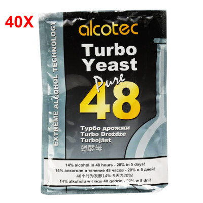 40X Alcotec 48 Hour Pure Super Turbo Yeast Home Brew 25L Spirits Making Alcohol