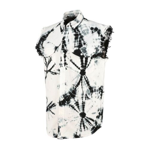 BUTTON-DOWN SLEEVELESS DENIM SHIRTS FOR MEN - 100% COTTON - Picture 14 of 84