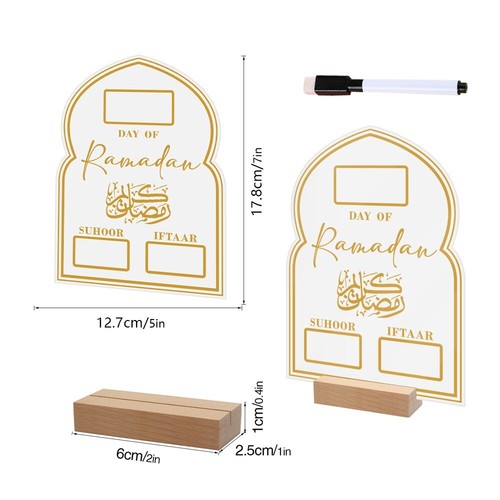 Acrylic Ramadan Advent Calendar with Pen Ramadan Ornaments Festival Supplies - Picture 16 of 20