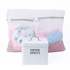 Dryer Sheets Holder - Dryer sheet Dispenser for laundry room with 2 Mesh bag
