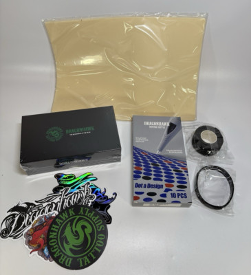 Dragonhawk X4 Wireless Tattoo Pen Machine Gun Kit w Cartridges QMP-025