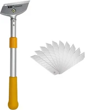 XW Razor Blade Scraper with Adjustable Handle, 23" Long Handle Heavy Duty Floor 