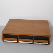 Vintage 1980s Musicmate 3 Drawer 42 Cassette Holder Case Faux Wood Cabinet