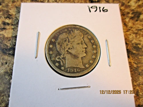 1916 BARBER SILVER QUARTER     20