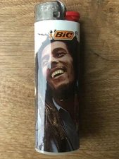 1 PC BIC Standard Regular Sized Premium Vinyl Wrapped Bob Marley Laughing