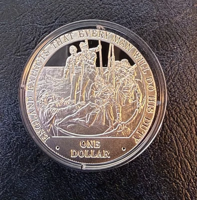 2007 Cook Islands Horatio Nelson Battle of Trafalgar Series 999 Fine Silver $1 - Image 1 of 2