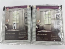 allen+roth #2857154 Birchdale 84" Aloe Rod Pocket Back Tab Curtain Panel- 2pk