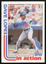 Dave Davey Lopes Signed 1982 Topps Card #741 Los Angeles Dodgers