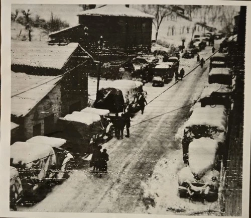 WW2, Snow Makes Travel Difficult On Italian Front, 1944 Original Press Photo 7x8