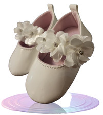 Taufschuhe Baby Gr.18 Schuhe Taufe Lackschuhe 6-9 M Taufkleid Babyschuhe weiß