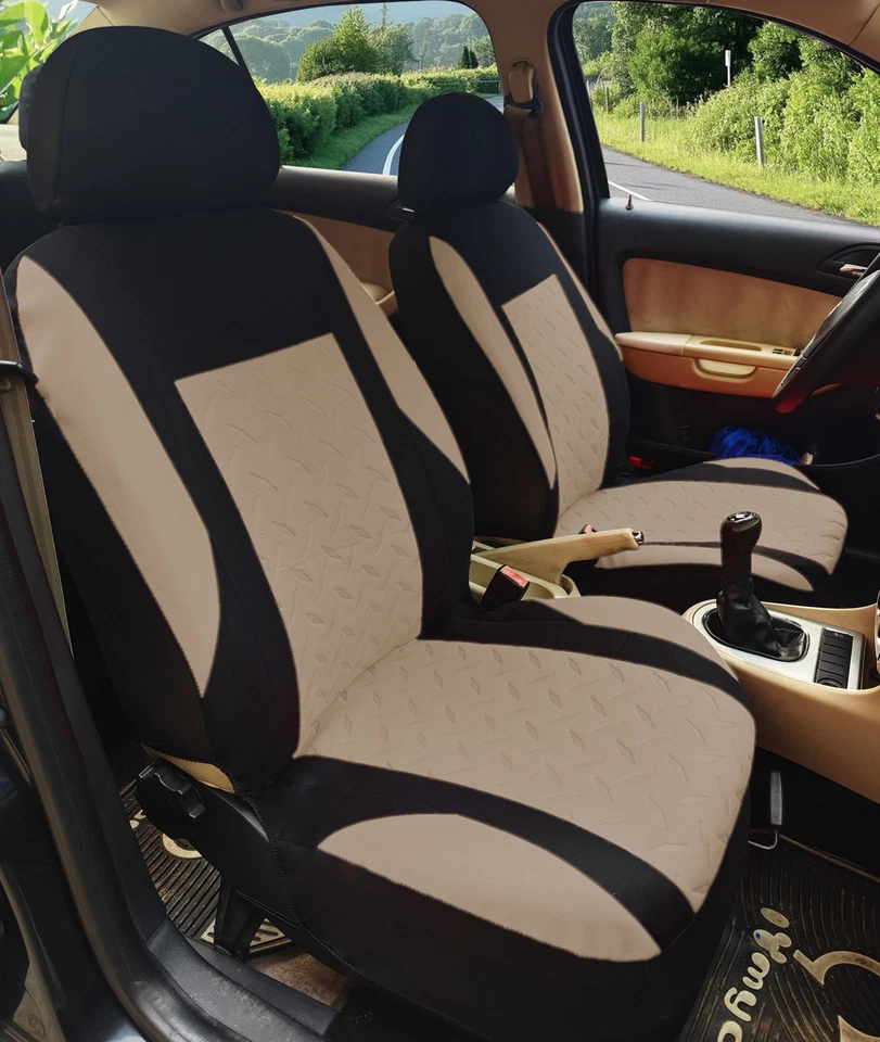 4 PIEZAS Fundas de Asiento de Coche Bordadas Universal Ajuste La mayoría de Coches Camiones SUV Furgoneta Protector Foto 2 de 4