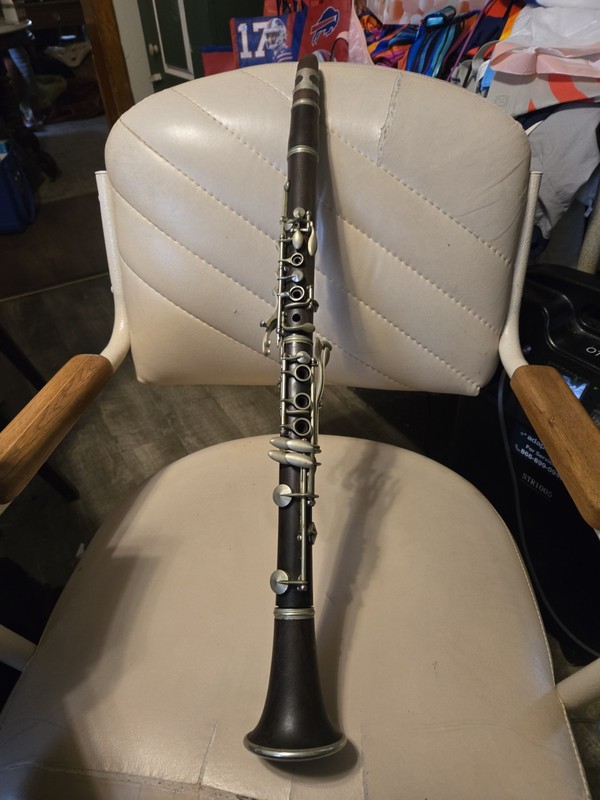 Antique Vintage French Wood Clarinet  Needs Restore Fresh From Estate