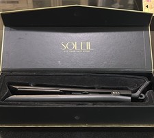 Soleil Flat Iron Black Ceramic Ionic Hair Straightener, Dual Voltage, 450 F