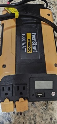 Used EverStart 1000 Watt Power Inverter with USB, Dual 120V AC Outlet (PC1000E) 