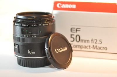 Canon EF Compact Macro 50mm f/2.5 FX PRIME lens for EOS A2 T8 T7 SL 90D 7D 5D 6D
