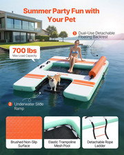 Inflatable Floating Dock, 8 x 6 FT Inflatable Dock Platform, Non-Slip Water Air