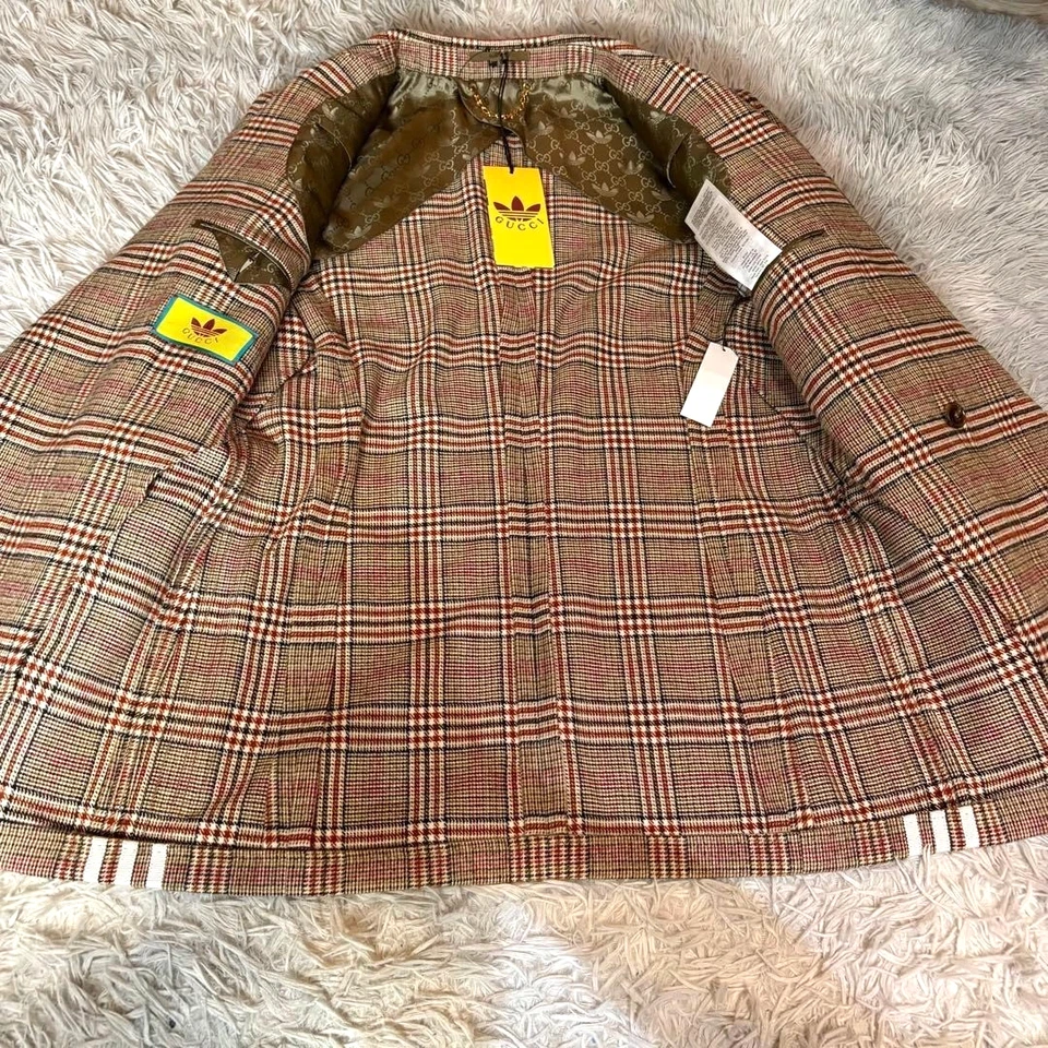 GUCCI x Adidas Chaqueta Sastre Doble Talla 44 Lana Beige Hecho en Italia 1118 Foto 4 de 4