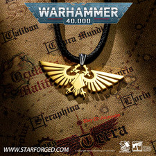 Warhammer 40,000 Offizielles Imperial Eagle Loyalitäts-Halskette Sammlerstücke