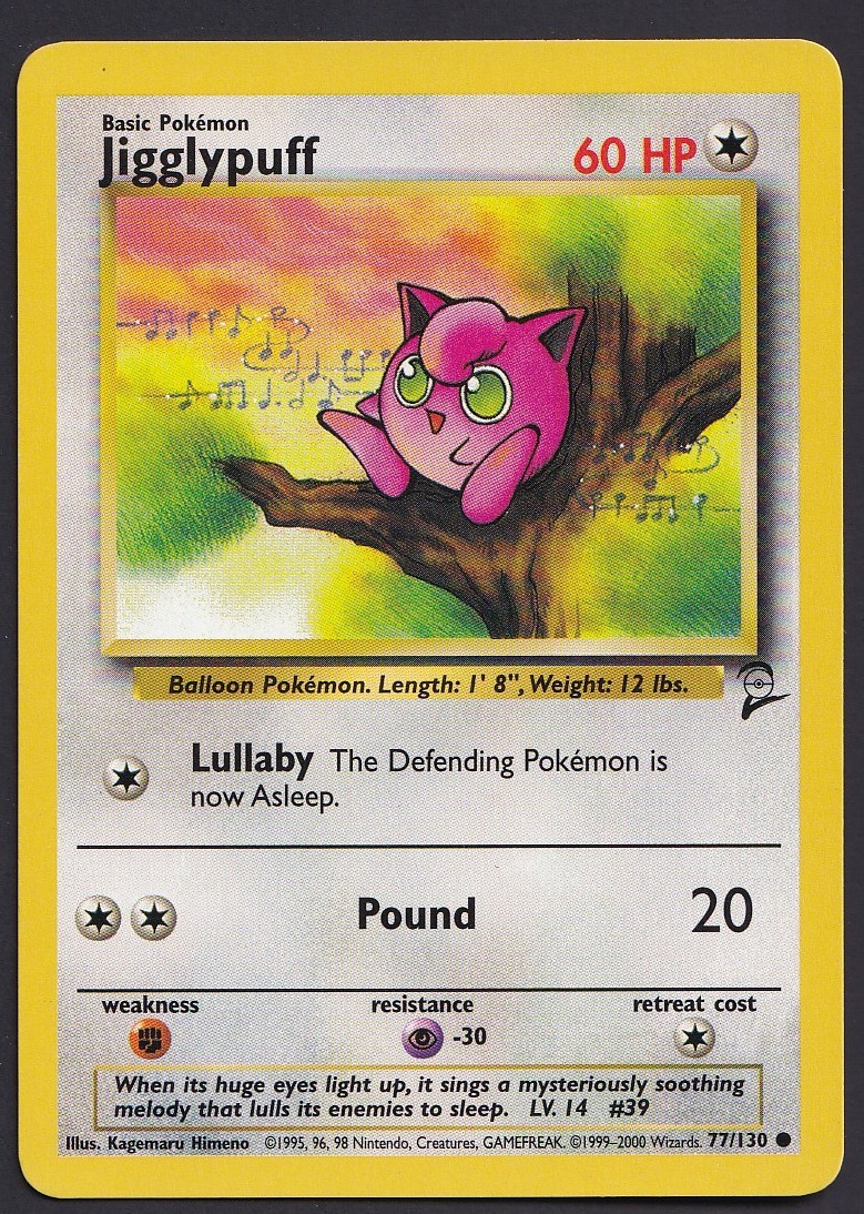 JIGGLYPUFF Base Set 2 - 77/130 - Common - Pokemon Card LP ~ FREE SHIPPING #1