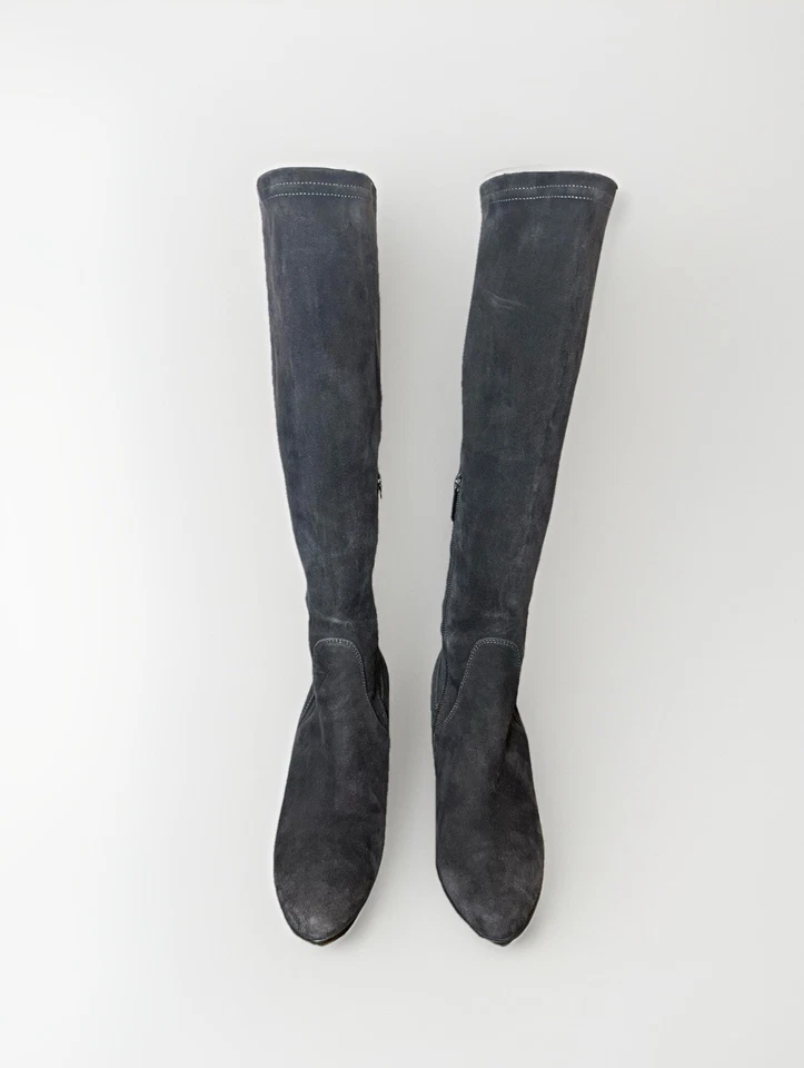 AQUATALIA Rhumba * $695 * антрацит серый высокий каблук ботинки замши эластичный размер 7 - Изображение 4 из 4