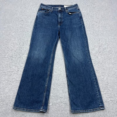 Rag & Bone Jeans Women's 29 Casey High Rise Ankle Flare Stretch Dark Denim Retro